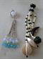 Two Dangle Pendants Faux Pearls Chalcedony  Mother Of Pearl Destash