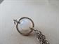 Two Dangle Pendants Faux Pearls Chalcedony  Mother Of Pearl Destash