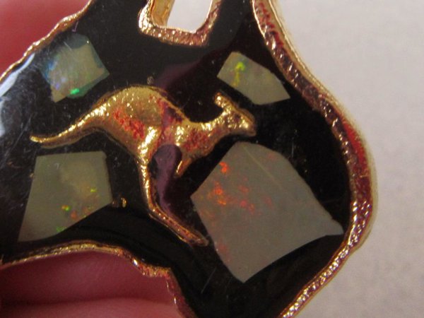 Vintage Australian Opal Kangaroo Pin