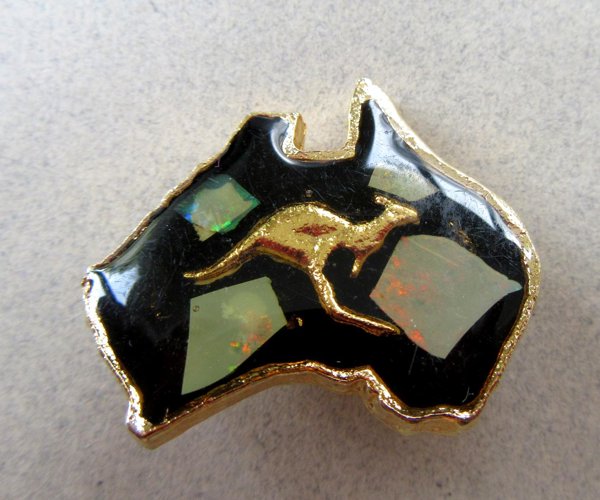 Vintage Australian Opal Kangaroo Pin