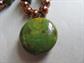 Bakelite Pendant Necklace Copper Beads Restrung