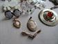 Vintage Jewelry Lot Gold Filled Earrings Mother of Pearl