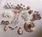 Vintage Jewelry Lot Gold Filled Earrings Mother of Pearl