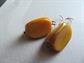 Bakelite Pierced Earrings Apple Green Or Butterscotch  Vintage Jewelry