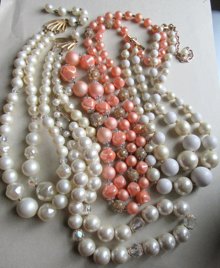 1950's  Necklace Lot All Wearable Vintage Jewelry