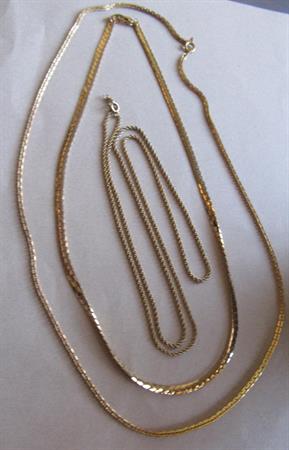Vintage Gold Tone Chains One Signed