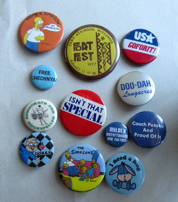 Vintage Button Lot Variety! Simpsons Fort Fest and More