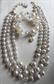 Vintage Faux Pearl Multi Strand Necklace And Memory Wire Bracelet