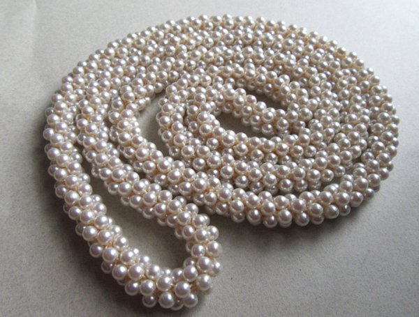 Vintage Rope Pearl Necklace 