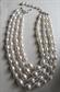 Vintage Faux Pearl Multi Strand Necklace 1950's Jewelry