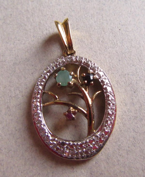 Sterling Silver Gemstone Petite Pendant Fine Jewelry