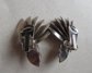 1950's Silver Fan Clip Earrings Vintage Jewelry