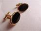 Vintage Black Glass Cufflinks Germany Men's Jewelry