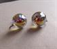 Vintage Disco Ball Crystal Earrings Scew Backs