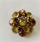 Small Vintage Rhinestone Pin Brooch Amber Taupe