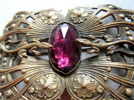 Antique Art Nouveau George Steere ? Lizard  Sash Brooch Pin