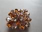 Amber Champagne Lucite Rhinestone Pin Brooch Vintage Jewelry