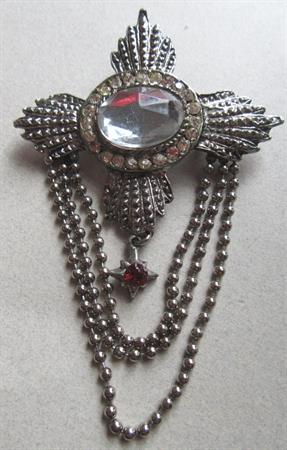 1980's Rhinestone Jacket Pin Brooch Vintage Jewelry