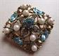 Vintage Rhinestone Faux Pearl Pin Brooch