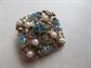 Vintage Rhinestone Faux Pearl Pin Brooch