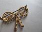 Vintage Rhinestone Bow Pin Brooch