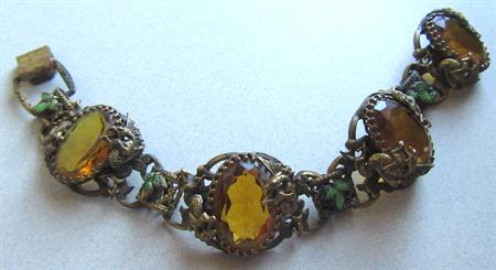 Vintage Max Neiger Winged Dragon Rhinestone Bracelet Smaller Wrist