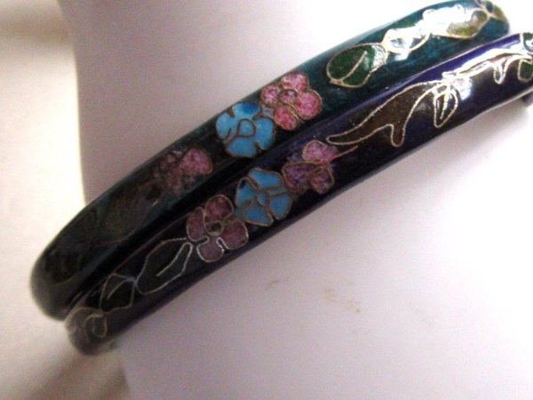 Two Vintage Cloisonné Bangle Bracelets