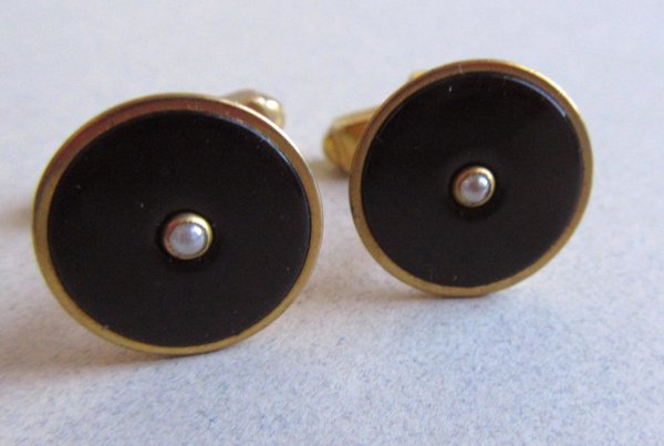 Vintage Swank Genuine Seed Pearl Plate Cufflinks Groom Accessories