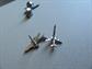 Two Vintage Airplane Or Jet  Tie Tacs Pilot Men's Jewelry