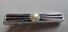 Mid Century Swank Skinny Tie Clip 1 1/2" Mens Vintage Jewelry