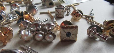 Vintage Tie Tac Lot Genuine Stones Pearls And More Men's Vintage Jewelry
