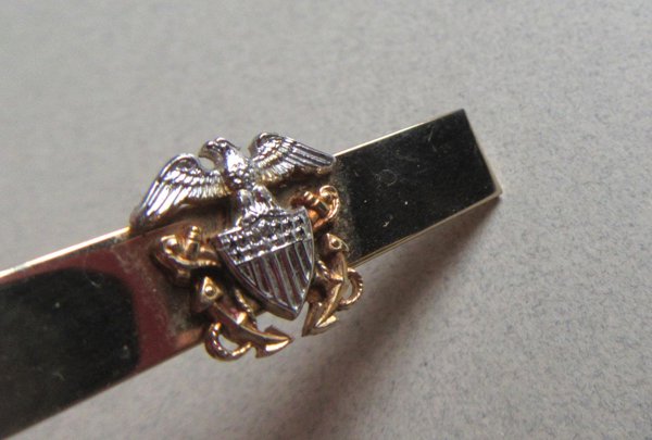 Vintage US Navy Tie clip Officer Military Jewelry