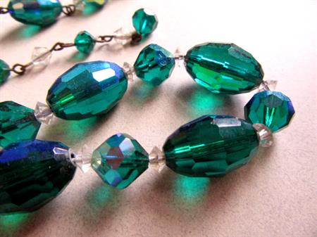 Vintage Electric Blue Crystal Beads For Jewelry Making Crafting