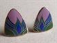 Vintage Laurel Burch Egyptain Flower Pierced Earrings Signed Jewelry