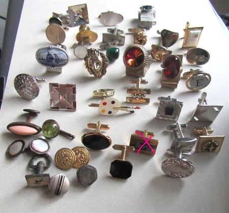 Vintage Single Cufflink Lot Destash Jewelry Making Crafting