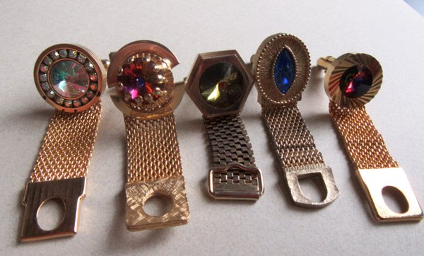 Vintage Single Cuffliks Lot Rivoli Crystals