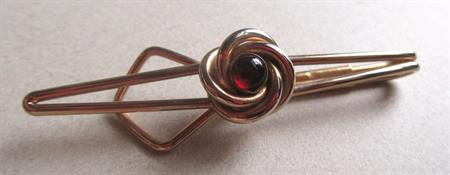 Vintage 1940's Swank Garnet Glass Tie Bar Men's Jewelry