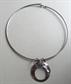 Vintage Mod Style Sterling Silver Hoop Necklace Fine Jewelry