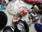 Vintage Jewelry Parts Lot Glass Mother of Pearl Doo Dads and More