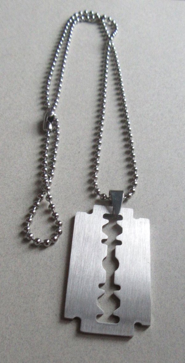Retro 1980's Style Faux Razor Blade Necklace