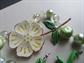 Vintage Green Jewelry Lot Glass Necklace Earrings Pin