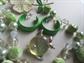 Vintage Green Jewelry Lot Glass Necklace Earrings Pin
