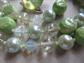 Vintage Green Jewelry Lot Glass Necklace Earrings Pin