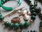 Vintage Green Jewelry Lot Pins Necklaces and More