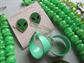 Vintage Green Jewelry Lot Necklaces Alien Earrings and More