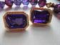 1980's Chunky Purple Gold Necklace Free Earrings Mr's Roper