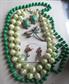 Vintage Green Jewelry Lot Necklaces Pin Set