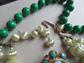 Vintage Green Jewelry Lot Necklaces Pin Set