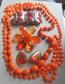 Mod Vintage And Up Orange Jewelry Lot Necklaces Berebi Earrings 