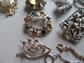 vintage Rhinestone Pin Brooch Lot Earrings 